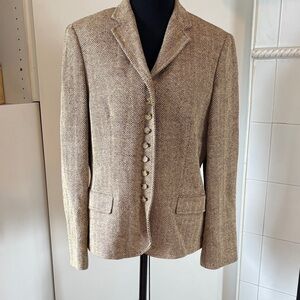 Ralph Lauren Tan Herringbone Suit Jacket